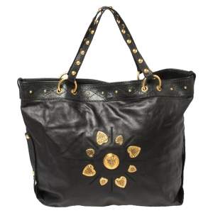Pre Owned Gucci Black Leather Large Irina Tote