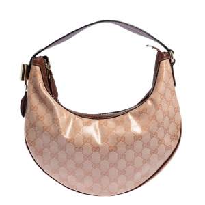Gucci Pink GG Crystal Coated Canvas Duchessa Hobo Bag