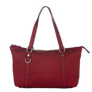 Gucci Red GG Canvas Abbey Tote Bag