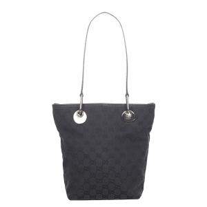 Gucci Black Canvas Fabric Eclipse Shoulder Bag
