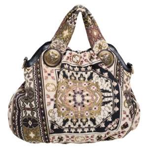 Pre Owned Gucci Multicolor Embroidered Tapestry Fabric Large Hysteria Hobo