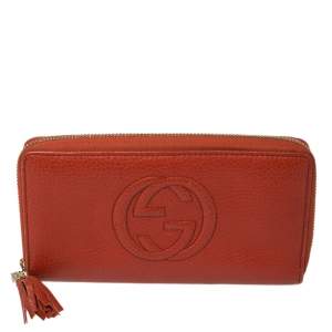 Gucci Orange Leather Soho Wallet