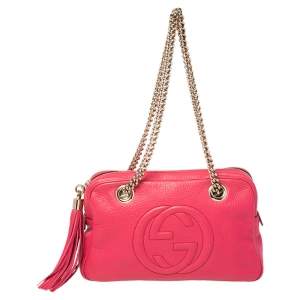 Gucci Pink Leather Medium Soho Chain Shoulder Bag