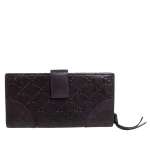 Gucci  Dark Brown Guccissima Leather Continental Flap Wallet