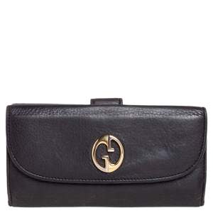 Gucci Dark Brown Leather 1973 Flap Continental Wallet