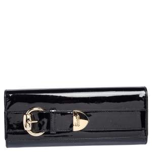 Gucci Black Patent Leather Romy Clutch