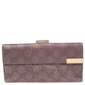 Gucci Old Rose Guccissima Leather Trademark Continental Wallet