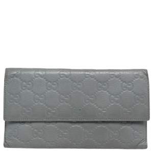 Gucci Grey Guccissima Leather Continental Wallet