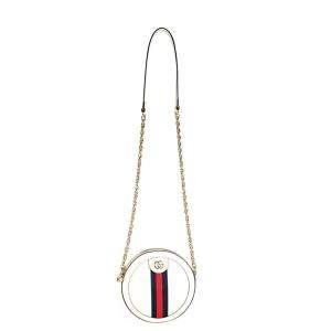 Gucci White Leather Ophidia Shoulder Bag