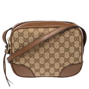 مملوكة مسبقًا Gucci Brown/Beige GG Canvas and Leather Bree Crossbody Bag