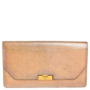 Gucci Iridescent Pink Crackled Leather 58 Clutch 