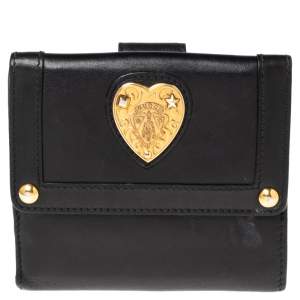 Gucci Black Leather Babouska Compact Wallet
