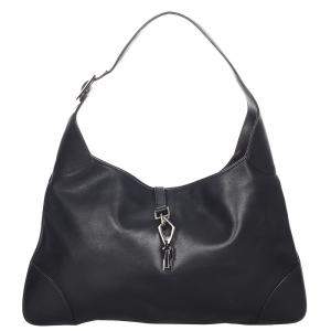Gucci Black Leather Jackie Hobo Bag
