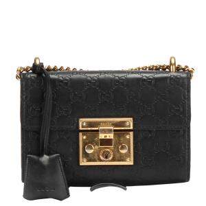 Gucci Black Leather Padlock Shoulder Bag
