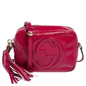 مملوكة مسبقًا حقيبة كتف غوتشي سوهو ديسكو جلد بنفسجي لامع صغيرة