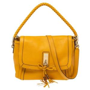 Gucci Mustard Leather Flap Bella Shoulder Bag