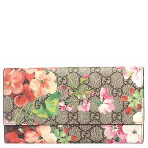 Pre Owned Gucci Multi GG Supreme Canvas Blooms Continental Wallet 