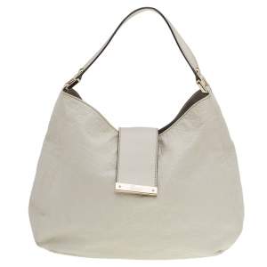 Pre Owned Gucci White Guccissima Leather New Ladies Web Hobo