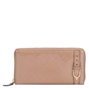 Gucci Brown Patent Leather Microguccissima Zip Around Long Wallet