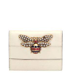 Gucci White Calfskin Leather Queen Margaret Compact Wallet