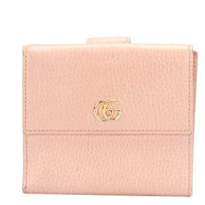 Gucci Pink GG Marmont Leather Flap Wallet 