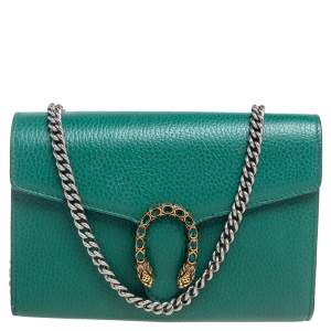 Gucci Green Leather Dionysus Wallet On Chain