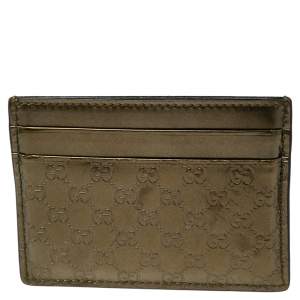 Gucci Green Glossy Microguccissima Leather Card Holder