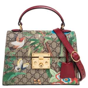 مملوكة مسبقًا Gucci Multicolor GG Supreme Canvas Padlock Top Handle Bag 