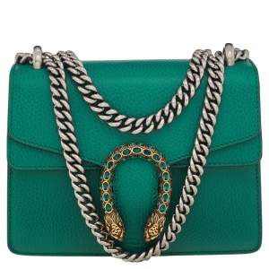 Pre Owned حقيبة كتف غوتشي سلسلة دينسيوس ميني جلد أخضر
