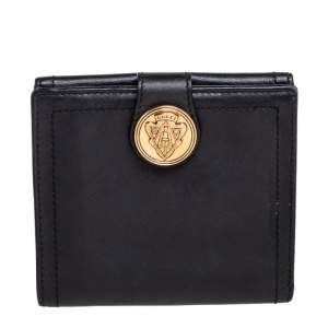 Pre Owned Gucci Black Leather Hysteria Compact Wallet