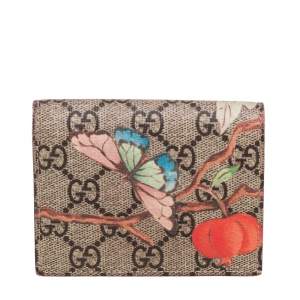 Gucci Beige Tian GG Supreme Canvas Card Case