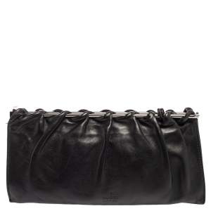 مملوكة مسبقًا Gucci Black Leather Frame Clutch