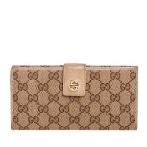 Gucci Beige GG Canvas and Leather Miss GG Continental Wallet