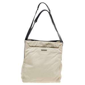 Pre Owned Gucci Beige Nylon Shoulder Bag