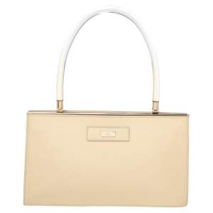 Pre Owned حقيبة يد علوية غوتشي لوسيت جلد جلد لامع بيج