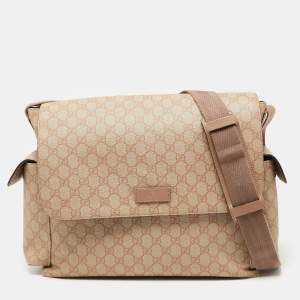 Pre Owned Gucci Beige GG Supreme Canvas Baby Changing Bag