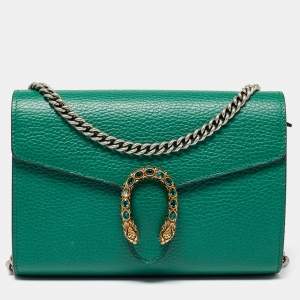 Gucci Green Leather Dionysus Wallet On Chain