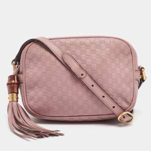 Pre Owned Gucci Pink Microguccissima Leather Sunshine Disco Crossbody Bag