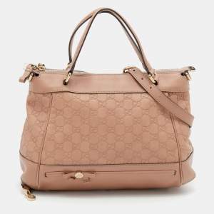 Pre Owned Gucci Beige Guccissima Leather Mayfair Bow Tote