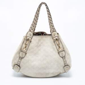 Pre Owned حقيبة كتف غوتشي بيلهام جلد غوتشيسيما بيج متوسطة