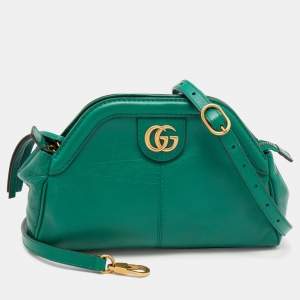 Pre Owned Gucci Green Leather Small Rebelle Shoulder Bag