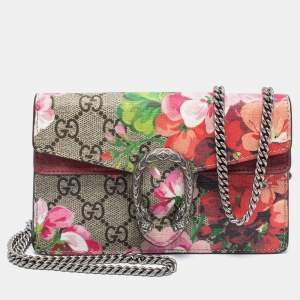 Pre Owned Gucci Multicolor GG Supreme Blooms Canvas Super Mini Dionysus Shoulder Bag