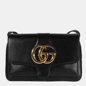 Pre Owned Gucci Black Smooth Calfskin Leather Small Arli Bag 