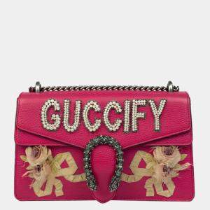 Gucci Pink Leather Dionysus Guccify  Bag