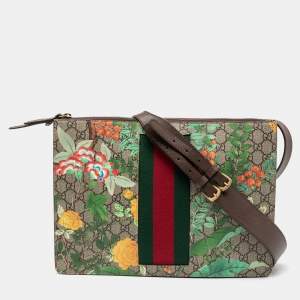 Pre Owned Gucci Multicolor Tian GG Supreme Canvas and Leather Messenger Bag