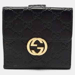 Gucci Black Guccissima Leather GG Icon Wallet