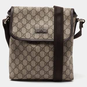 مملوكة مسبقًا Gucci Beige/Brown GG Supreme Canvas Messenger Diaper Bag