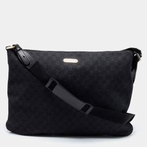 مملوكة مسبقًا Gucci Black GG Canvas Messenger Bag