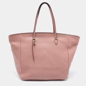 Pre Owned Gucci Dusty Pink Pebbled Leather Bree Tote