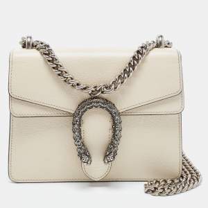 مملوكة مسبقًا Gucci Off White Leather Mini Dionysus Shoulder Bag